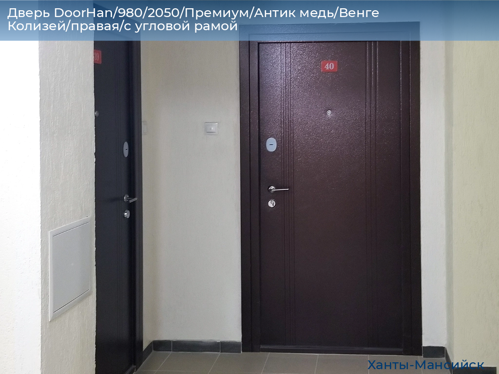 Дверь DoorHan/980/2050/Премиум/Антик медь/Венге Колизей/правая/с угловой рамой, khanty-mansiysk.doorhan.ru